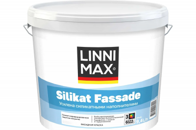 Краска силикатная для наружных работ LINNIMAX Silikat Master Fassade/ЛИННИМАКС Силикат Мастер Фасад (База 3 (9,4 л))
