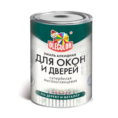 Эмаль для окон и дверей OLECOLOR (белый, 0,9 кг (14 шт)) Эмаль для окон и дверей OLECOLOR (белый, 0,9 кг (14 шт))