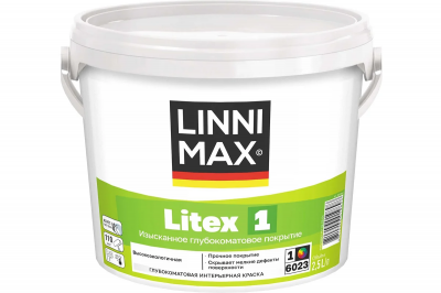 Краска водно-дисперсионная для внутренних работ LINNIMAX Litex 1 / ЛИННИМАКС Литекс 1 (2,5 л) Краска водно-дисперсионная для внутренних работ LINNIMAX Litex 1 / ЛИННИМАКС Литекс 1 (2,5 л)