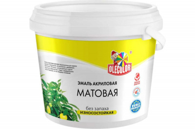 Эмаль акриловая матовая OLECOLOR (белая, 1 кг) Эмаль акриловая матовая OLECOLOR (белая, 1 кг)