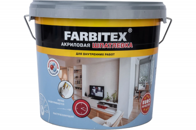 Шпатлевка акриловая для внутренних работ FARBITEX* (15 кг) Шпатлевка акриловая для внутренних работ FARBITEX* (15 кг)