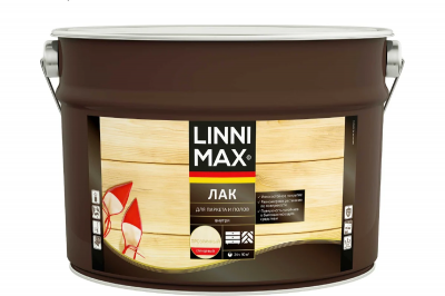 Лак алкидно-уретановый для паркета и полов LINNIMAX / ЛИННИМАКС (глянцевый 9 л)